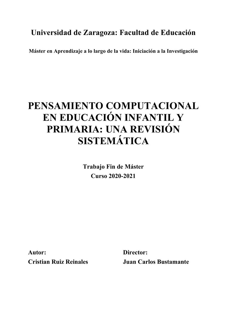 Investigación académica sobre pensamiento computacional en Infantil y Primaria